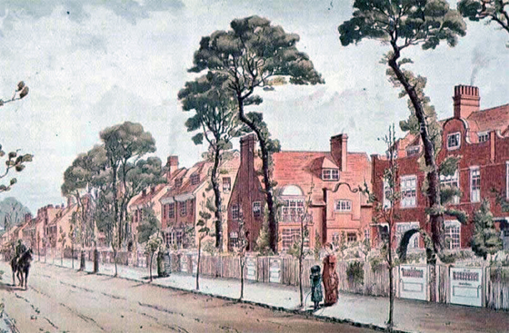 watercolor of street scene