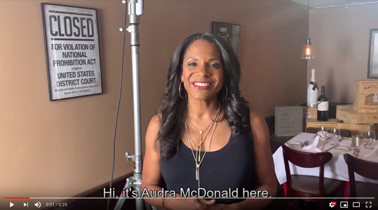Watch a message from Audra McDonald
